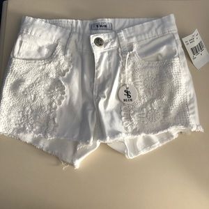 White jean shorts